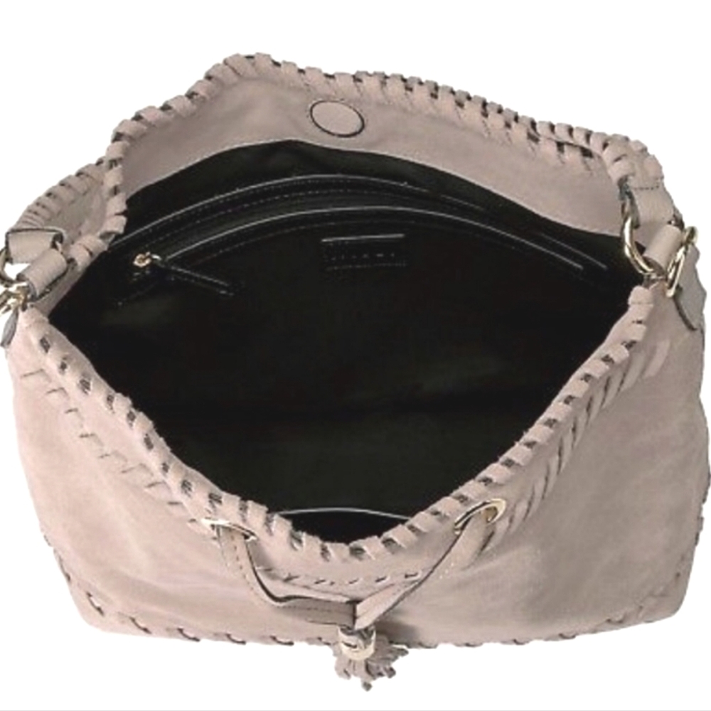 NWT Suede Leather Milly Astor Whipstitch Bag Women's Bag Tote Bag Crossbody Bag - Picture 3 of 11